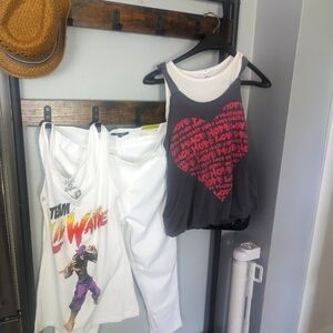 3 items for 1 price (2 tanks & white capris)